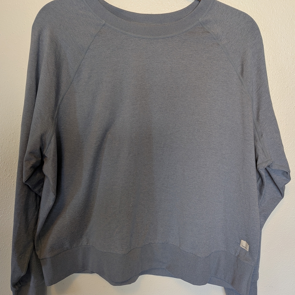 Vuori Heather Gray Pullover with Logo Patch